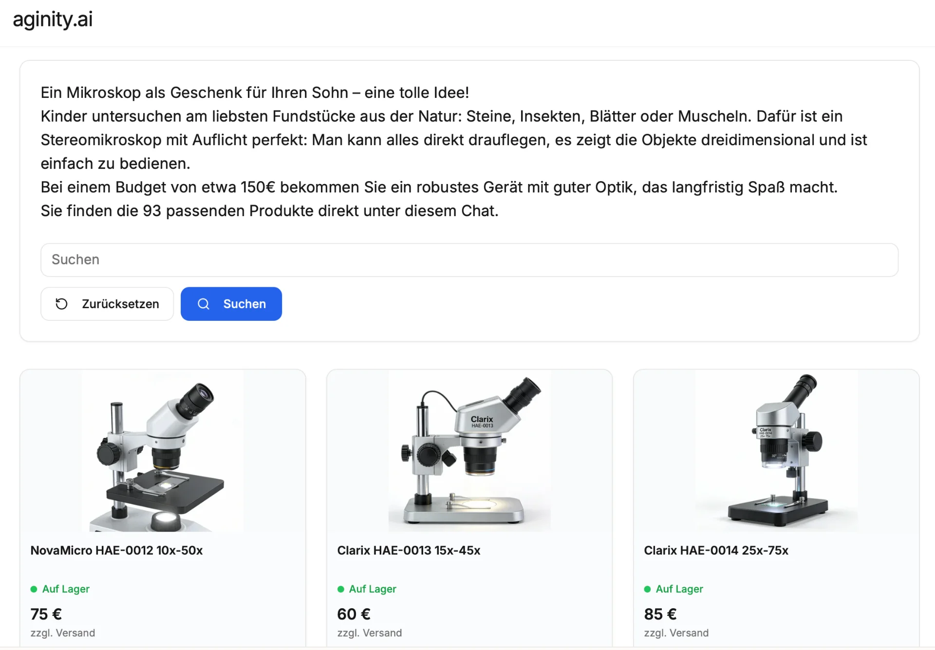 KI-Produktberatung im Onlineshop mit AGINITY AI AgenticSearch